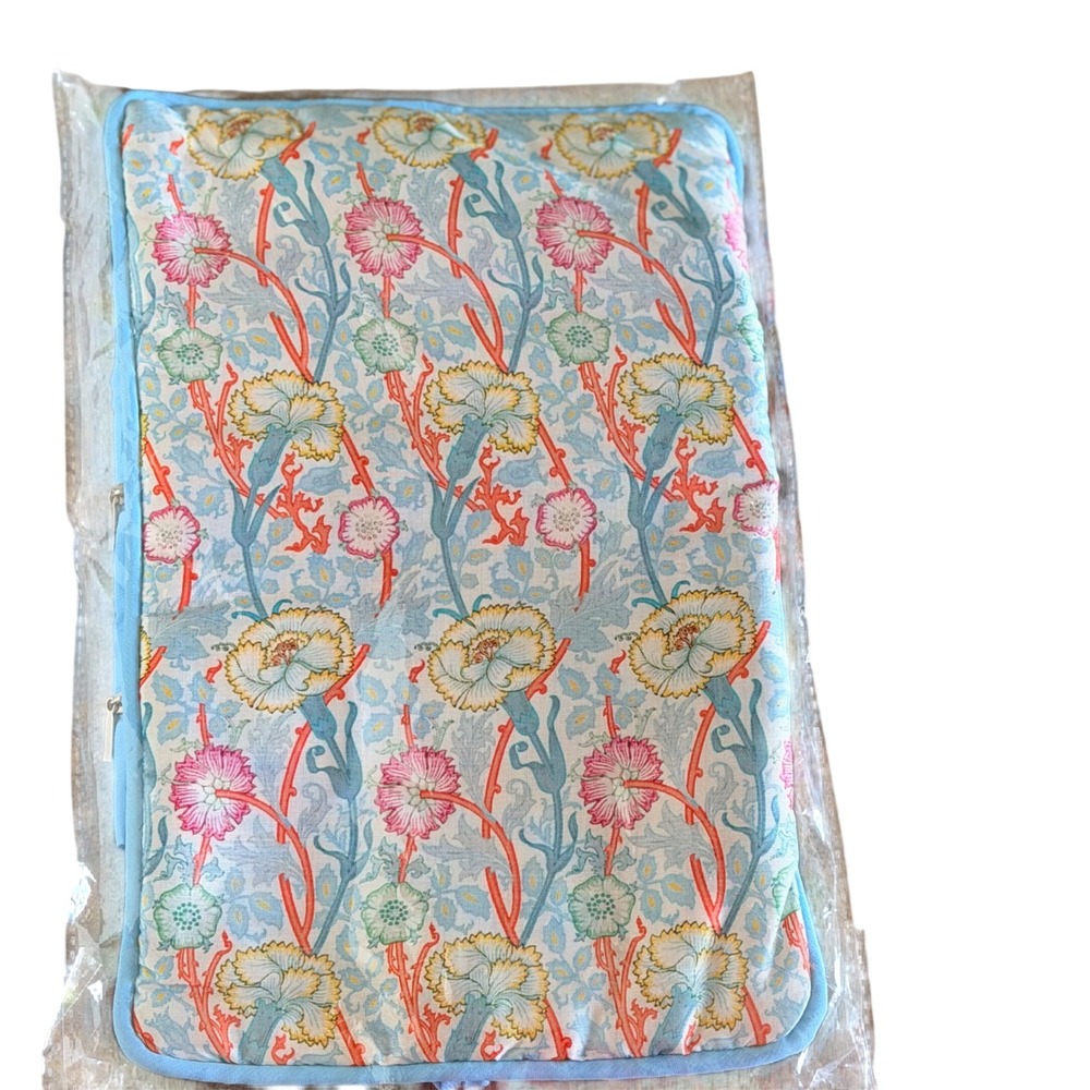 William Morris Pink & Rose The Met Jewelry Roll Womens OS Blue Floral Travel New